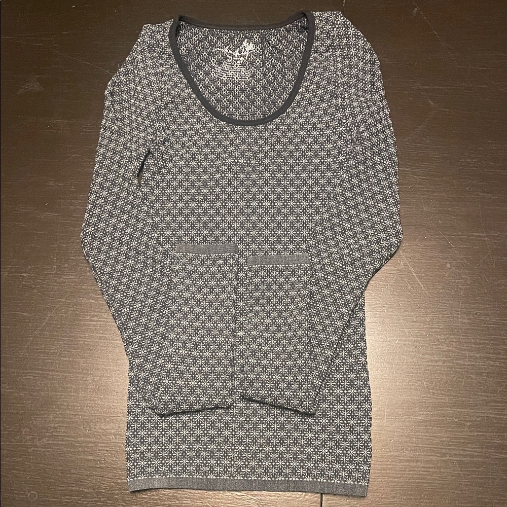 Free People Black and White Patterned Top